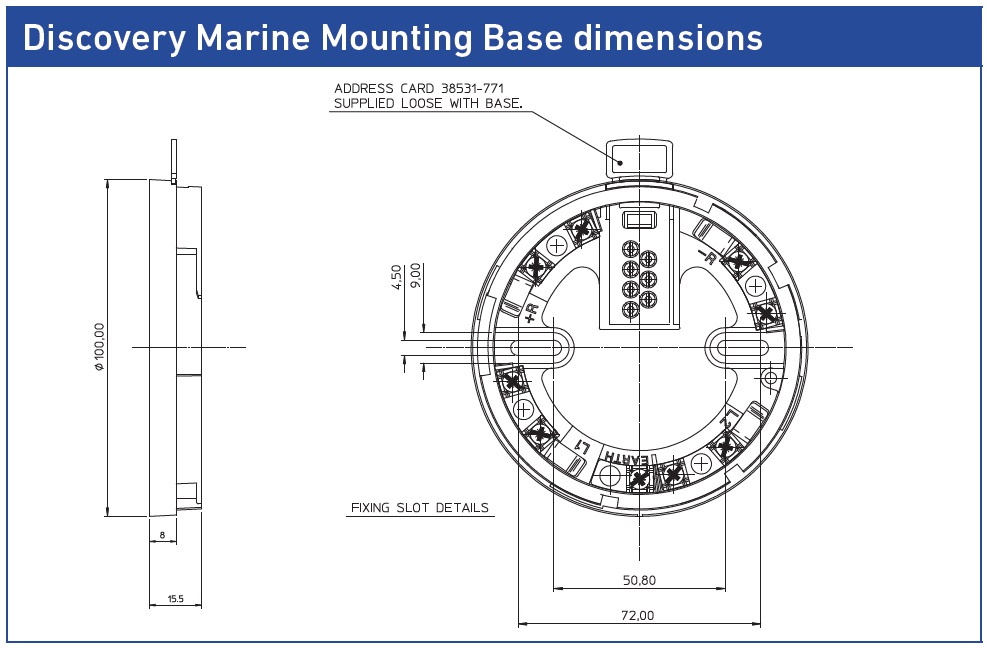 Apollo Discovery Marine Adreslenebilir Dedektör XPERT 7 Marine Montaj Tabanı