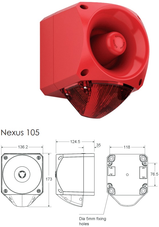 Klaxon Nexus 105dB Flaşörlü Siren
